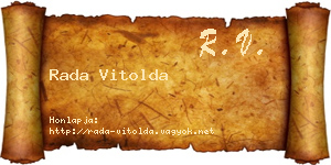 Rada Vitolda névjegykártya